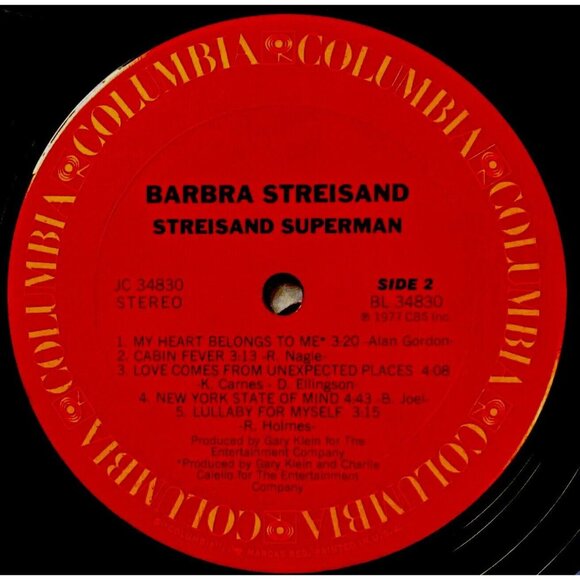 Superman Barbra Streisand Columbia 1977 Vinyl LP JC 34830 With Lyrics/Poster - Picture 14 of 14